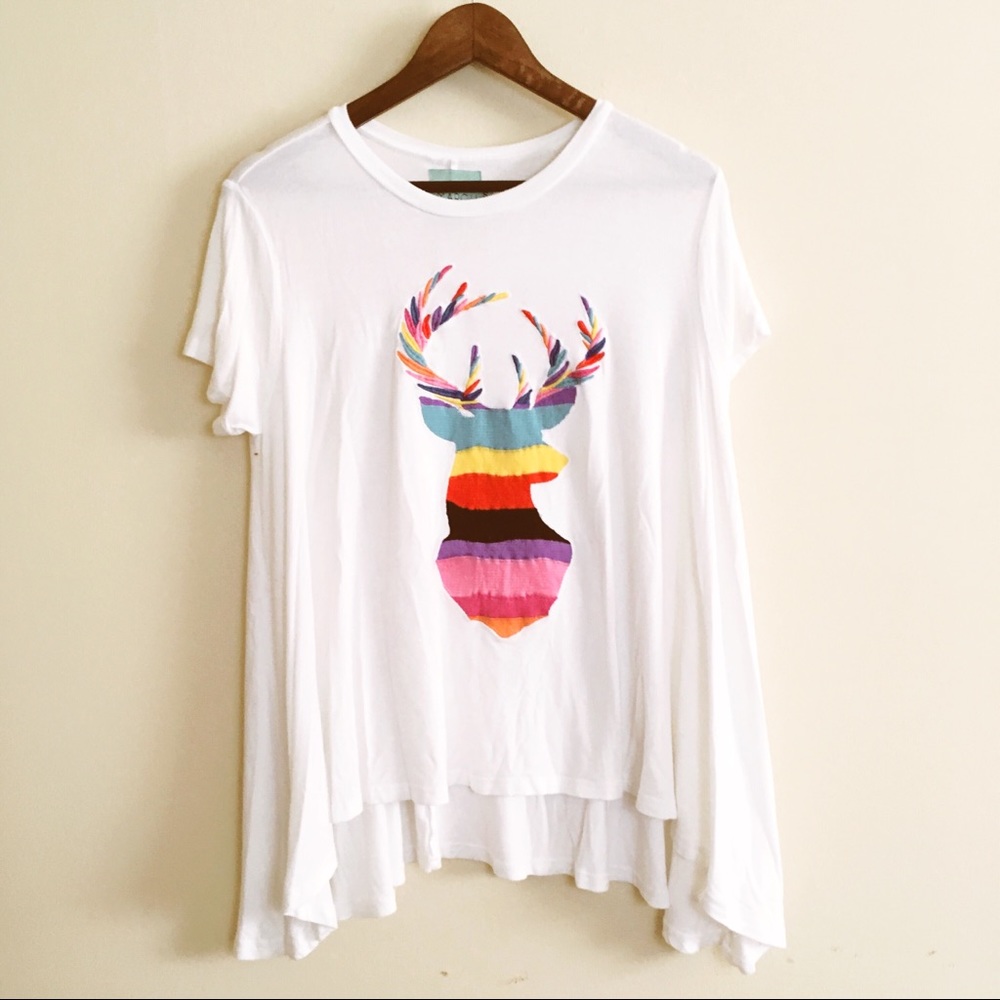 Judith March Embroidered Deer Stag Mexican Wave